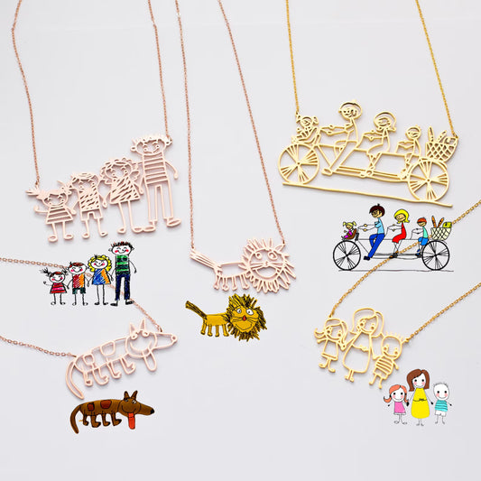 Customise Hand Drawn Children Art Necklace | XL893