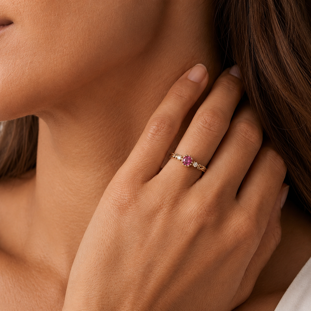 Blushing Vine Pink Tourmaline Ring
