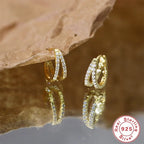 925 Sterling Silver Cartilage Hoop Earrings, Gold Huggies Hoop, Eternity Hoops | HC005