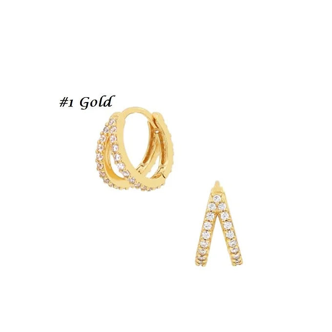 925 Sterling Silver Cartilage Hoop Earrings, Gold Huggies Hoop, Eternity Hoops | HC005