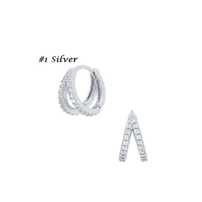 925 Sterling Silver Cartilage Hoop Earrings, Gold Huggies Hoop, Eternity Hoops | HC005