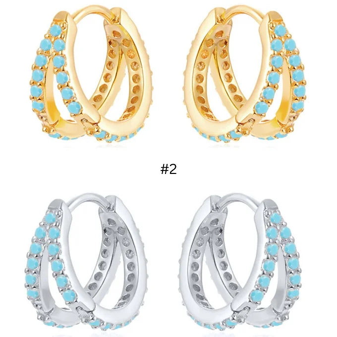 925 Sterling Silver Cartilage Hoop Earrings, Gold Huggies Hoop, Eternity Hoops | HC005