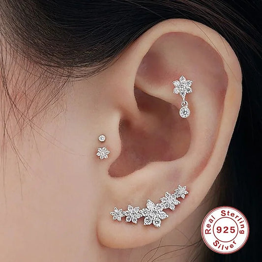 cartilage earrings, piercing jewelry, cartilage piercing, body jewelry, helix piercing, helix earrings, tragus piercing, flower earrings