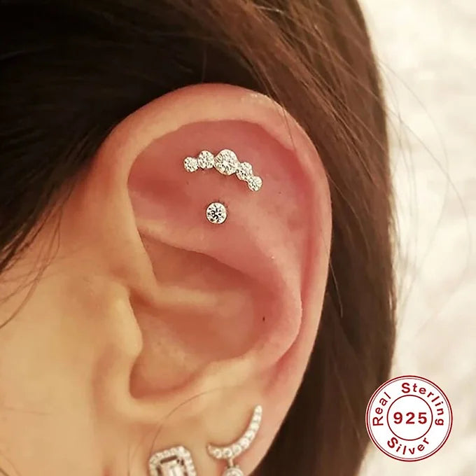 cartilage earrings, piercing jewelry, cartilage piercing, body jewelry, helix piercing, helix earrings, tragus piercing, flower earrings