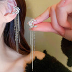 Silver Moon Zircon Tassel Ear Cuff