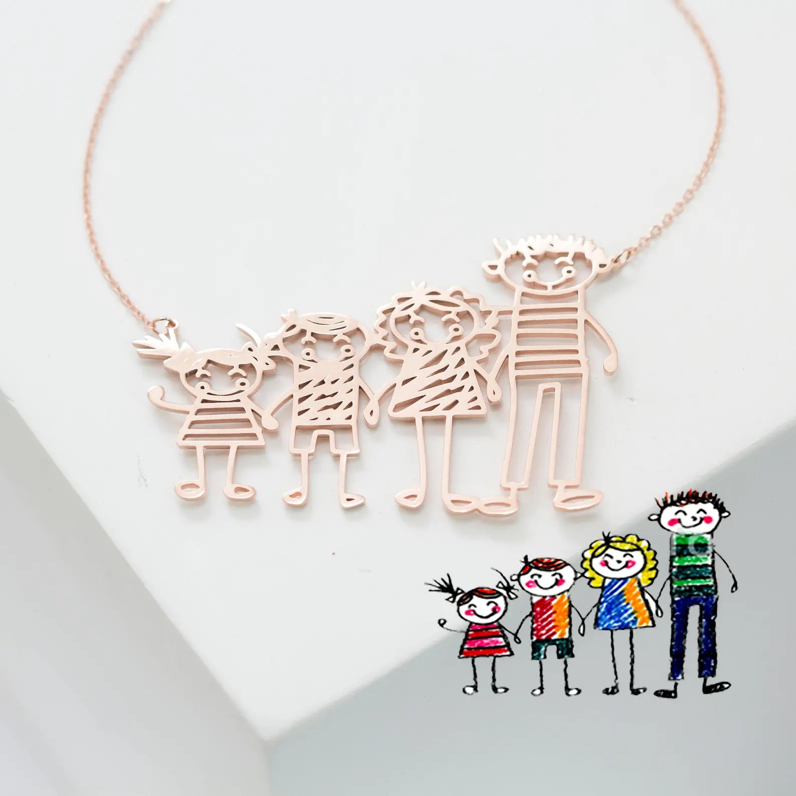 Customise Hand Drawn Children Art Necklace | XL893