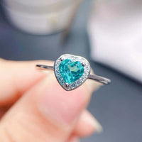 18K Gold Green Topaz Heart Shape Ring, November Birthstone