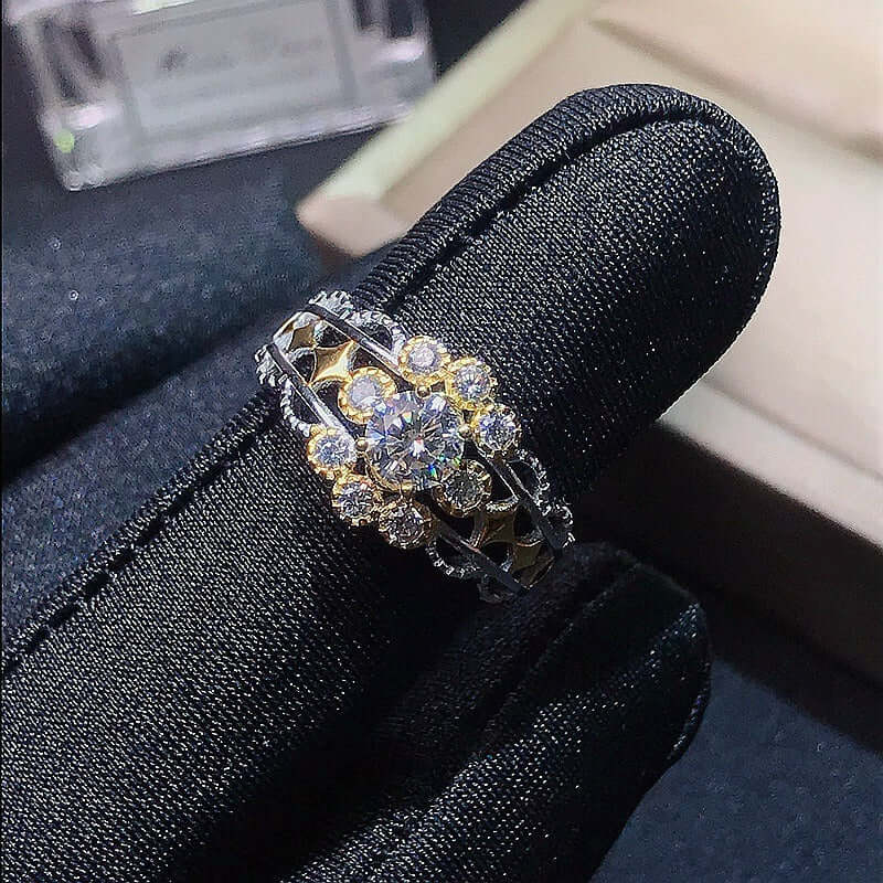 0.5CT Moissanite Ring, 925 Sterling Silver Ring, Love Ring | FME - R459