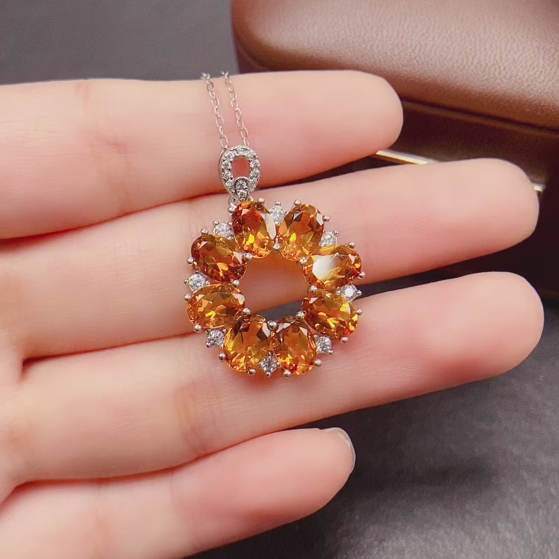 Dainty Wreath Citrine Pendant