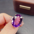 Chunky 6 Stones Amethyst Ring