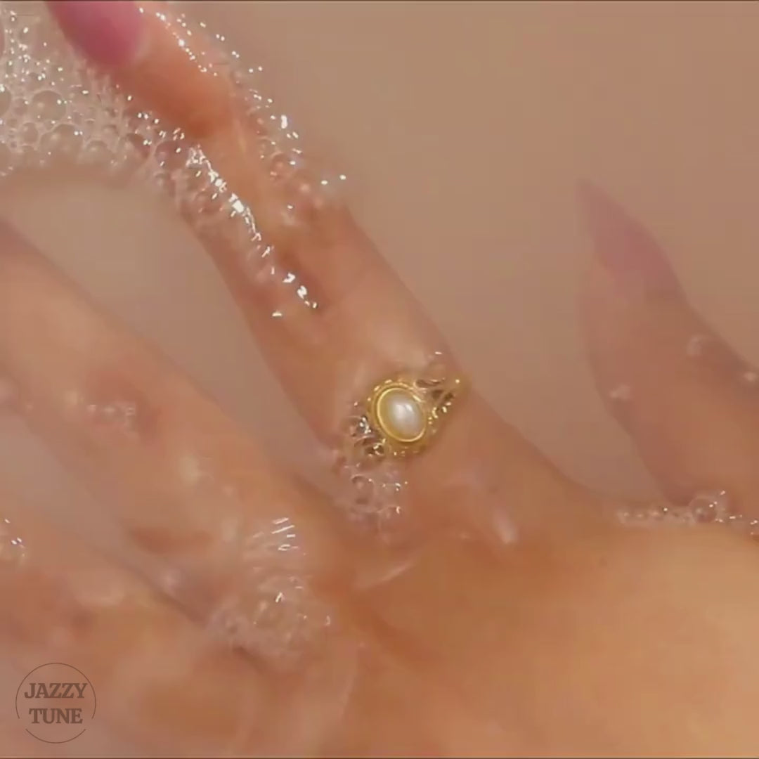 Vintage Filigree Pearl Ring