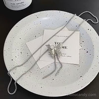 Butterfly Tassel Lariat Sweater Y Necklace