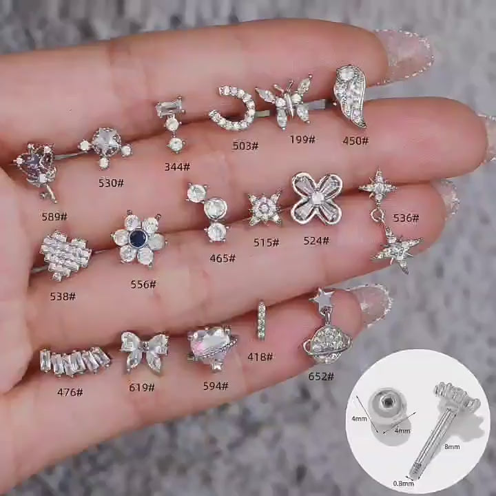 cartilage earrings, piercing jewelry, cartilage piercing, body jewelry, helix piercing, helix earrings, tragus piercing, flower earrings