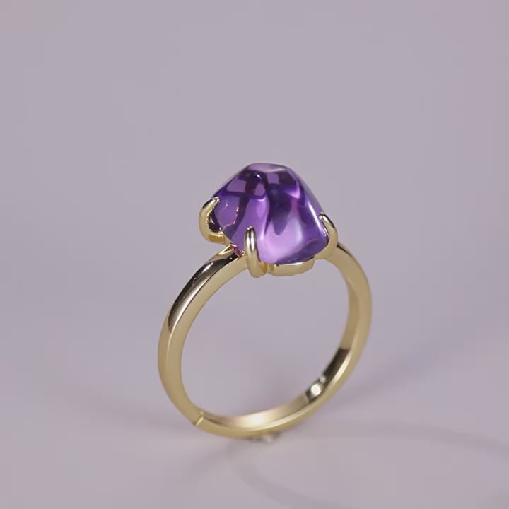 Raw Rose Quartz Citrine Good Vibes Ring