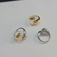 Two Tone Wave Ring Gold Thumb Ring | JDR355