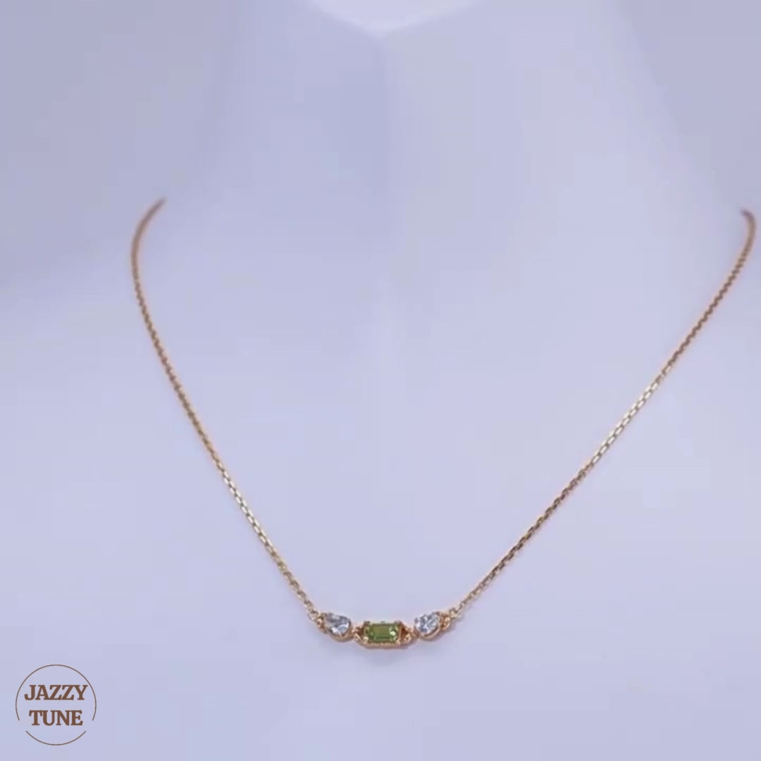 Dainty Peridot August Necklace | NL062