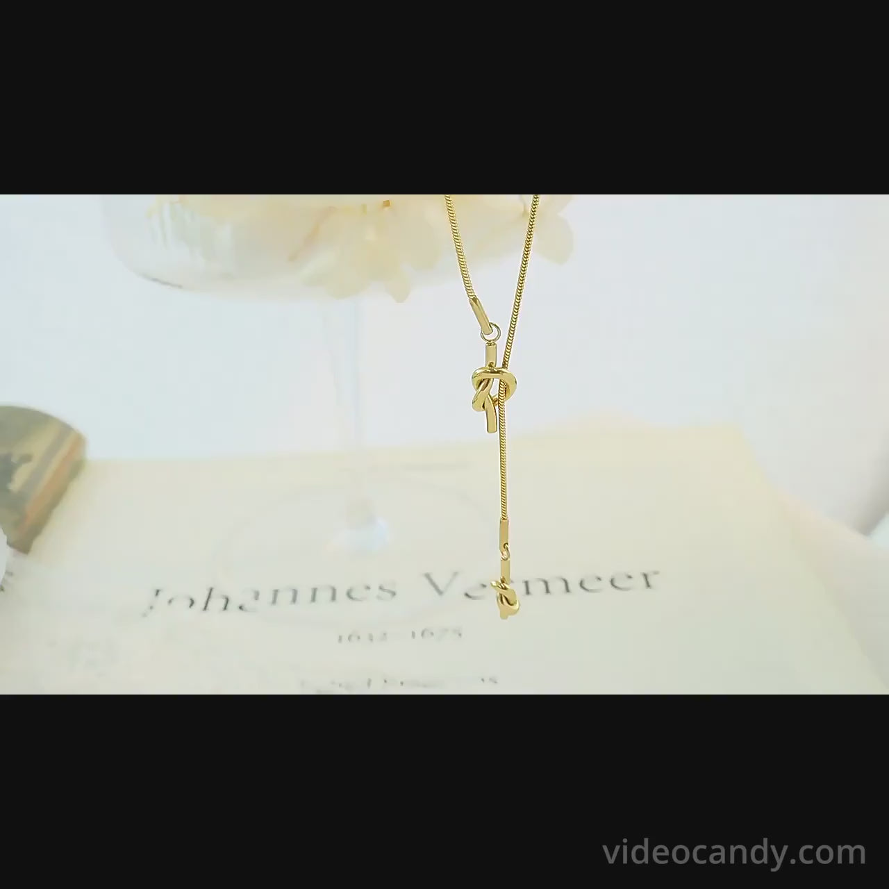 Simple Gold Knot Tassel Adjustable Lariat Y Necklace | M045