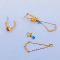 Citrine Black Opal Multi Stone Vintage Earrings | TB1501