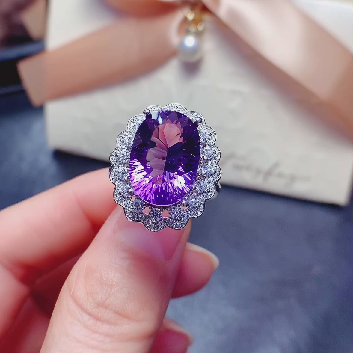 Luxury Amethyst February Gemstone Ring