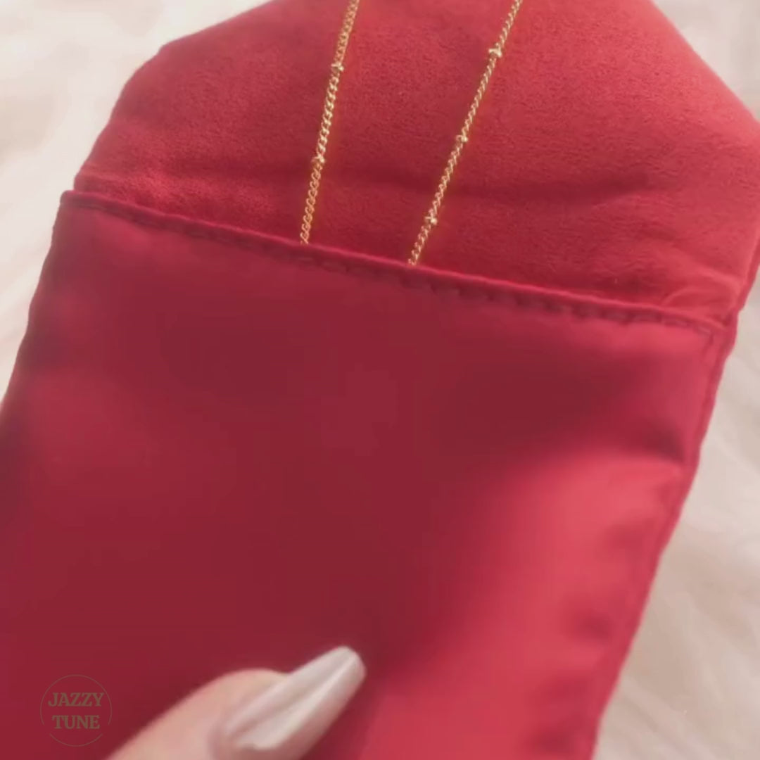 8K Gold Plated Connected Rings Charm Necklace