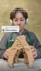 Wooden Bear Family Custom Name Puzzle Gift