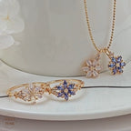 Romantic Flower Moonstone Ring Gold