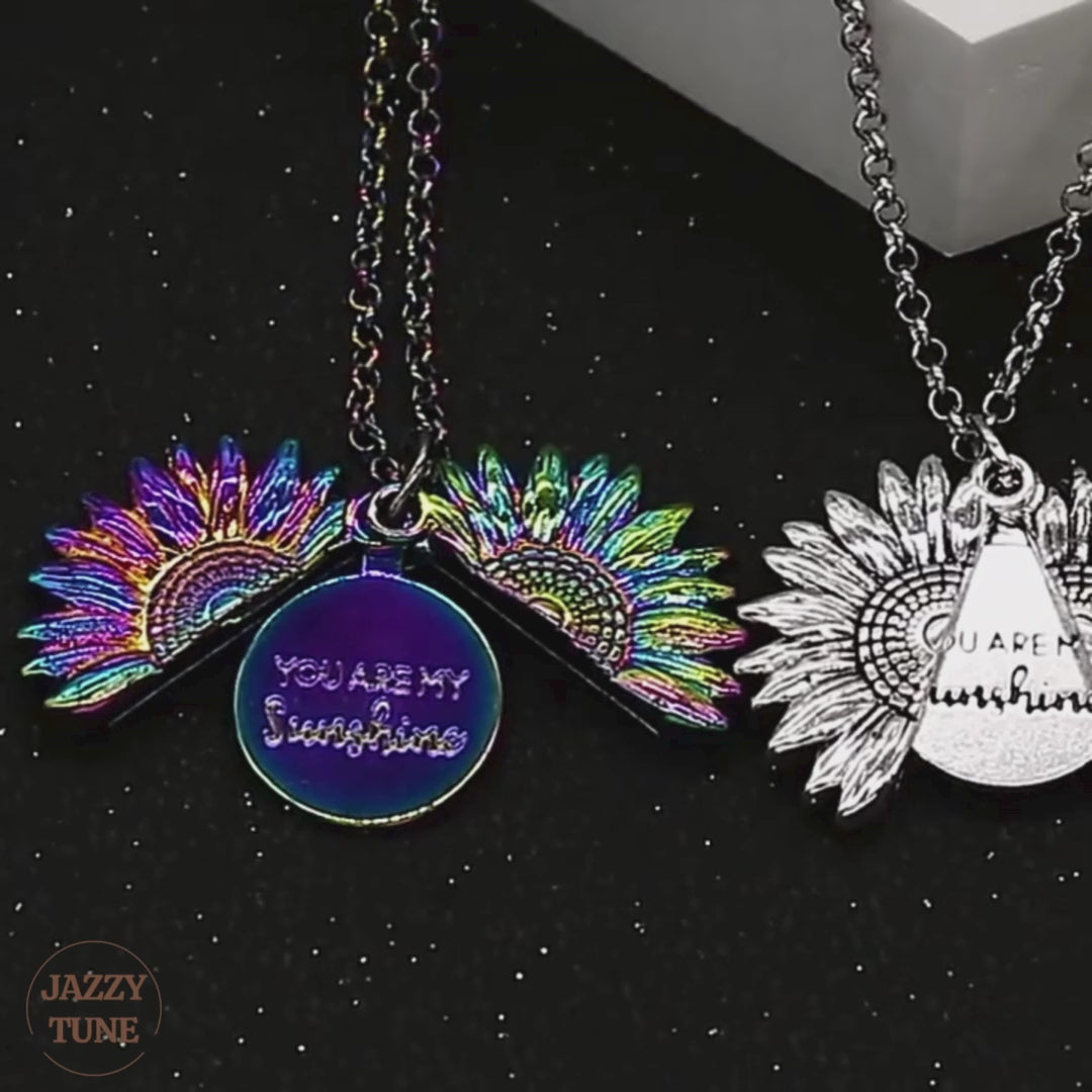 you are my sunshine, sunflower necklace, flower necklace,you are my sunshine necklace, bible necklace, birthday gifts for her, birthday gift ideas, birthday gifts for him, birthday gift ideas for her
