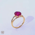Red Corundum Solitaire Split Ring | R2986