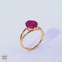 Red Corundum Solitaire Split Ring | R2986