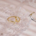 Y2K Two Tone Cat Split Index Ring