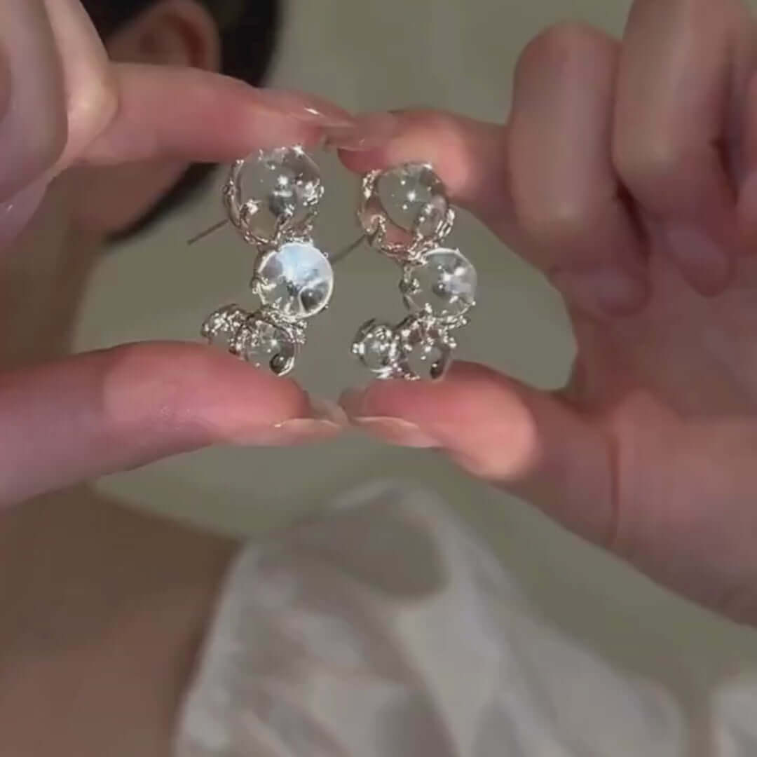 Ice Dew C Hoop Transparent Earrings