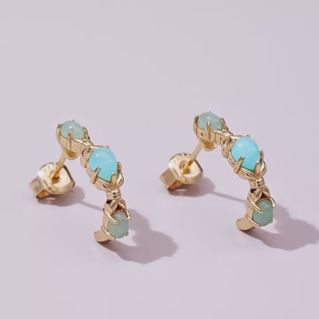 Celestial Tide Amazonite C-Hoop Earrings