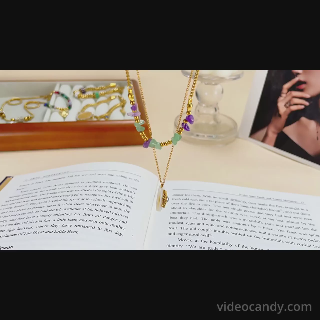 Layering Stone & Star Pendant Chain Necklace