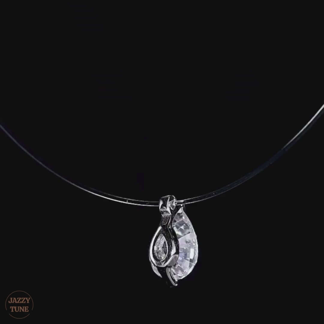 Moissanite Invisible Clear Necklace Minimal
