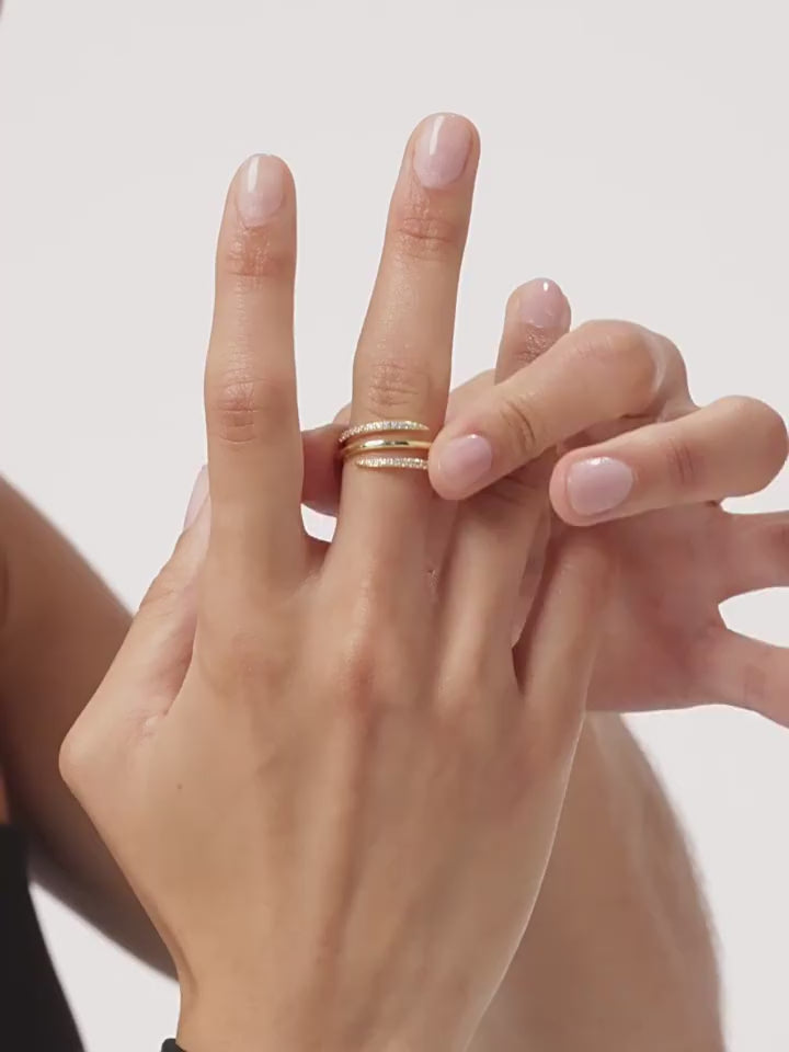 Minimal Triple Layer Claw Ring | WJ1365