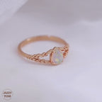Opal Split Braid Ring October Birthstone Ring
