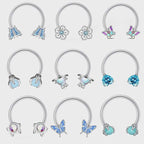 16G Surgical Steel Butterfly Horseshoe Circular Barbell