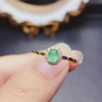 18K Gold Statement Emerald Halo Ring