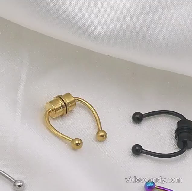 Magnetic Non-Piercing Horseshoe Fake Nose Piercing
