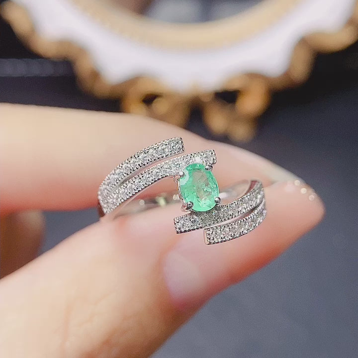 18K Platinum Statement Emerald Ring