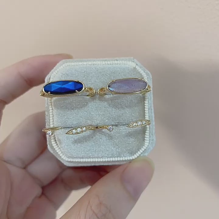 Mystery Labradorite Amethyst Ring