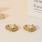 18K Gold Plated Irregular Blaid Hoop Earrings