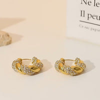 18K Gold Plated Irregular Blaid Hoop Earrings