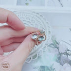 Mystery Black Shell Clear Quartz Gemstone Rings