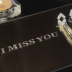 Rhombus Rhinestone with Tassel Fringe Earrings | A7861