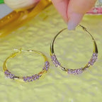 Sparkle Diamond Large Hoop Earrings