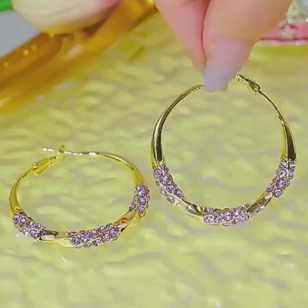 Sparkle Diamond Large Hoop Earrings