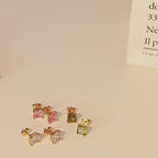 18K Gold Plated Tiny CZ Stud Earrings