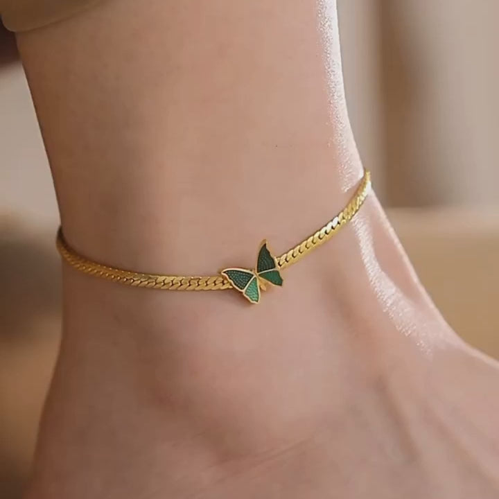 Titanium Butterfly Anklet Chain