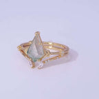 Moss Agate Kite Shaped Stacking Ring